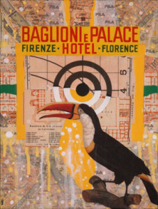 Baglioni e Palace, Jayme Barr-Nobles, Collage on Canvas, 12" x 9"