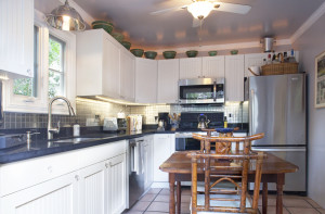 The custom kitchen is gorgeous.