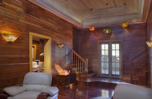 Dade County pine walls shine throughout the home.